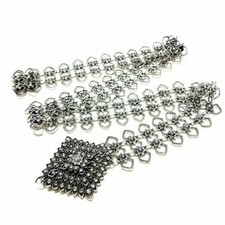 40 " VINTAGE THAI SILVER PLATED BELT CHAIN LINK COSTUME WOMEN FASHIION WEDDING