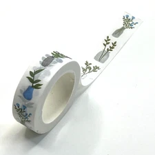 Flowers in Blue Vases Washi Tape Planners Journal Scrapbooking Card Making