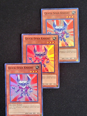 3 x YuGiOh Quick-Span Knight Super Rare 1st Edition PRC1-EN006 LP
