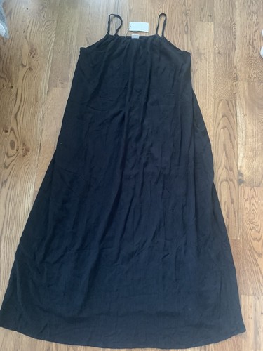 A NEW DAY BLACK Rayon Long Dress- Spaghetti Straps - Size XL - NWT