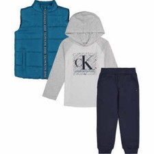 NEW Calvin Klein Boy's Kids' 3-piece Vest Set Blue Select Size 2T 4T 5
