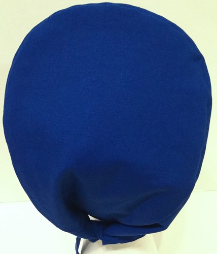 Royal Blue Large Lined Medical Scrub Cap Surgery Hat Dental Chef Veterinarian - Picture 3 of 3