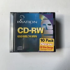 NEW/SEALED 10-PACK: IMATION CD-RW - 650 MB 74 MIN