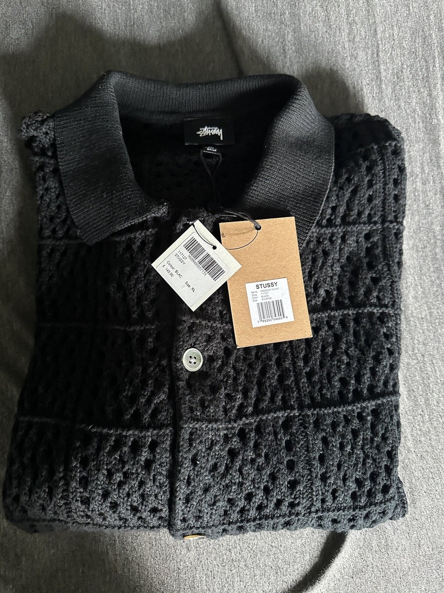 STUSSY CROCHET SHIRT BLACK