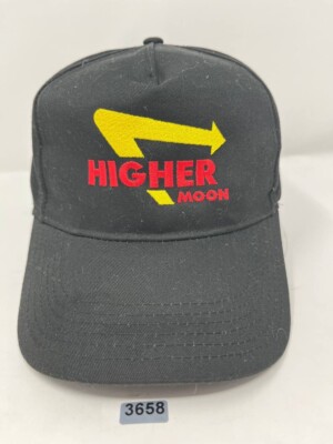 Higher Moon Baseball Cap Hat Adjustable Black Embroidered Logo