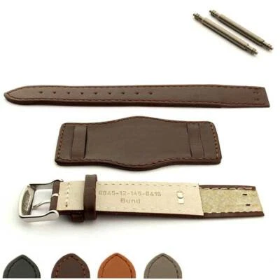 Correa de reloj militar de cuero genuino para hombre 18 20 22 24 Bund MM