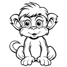 Cute Baby Monkey Rendering Graphic Vinyl Decal Car Truck Tablet Laptop Notebook