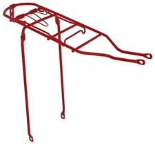 ALTALINE 19 1/2" LONG REAR BICYCLE STEEL RACK RED FOR 26" BICYCLES.