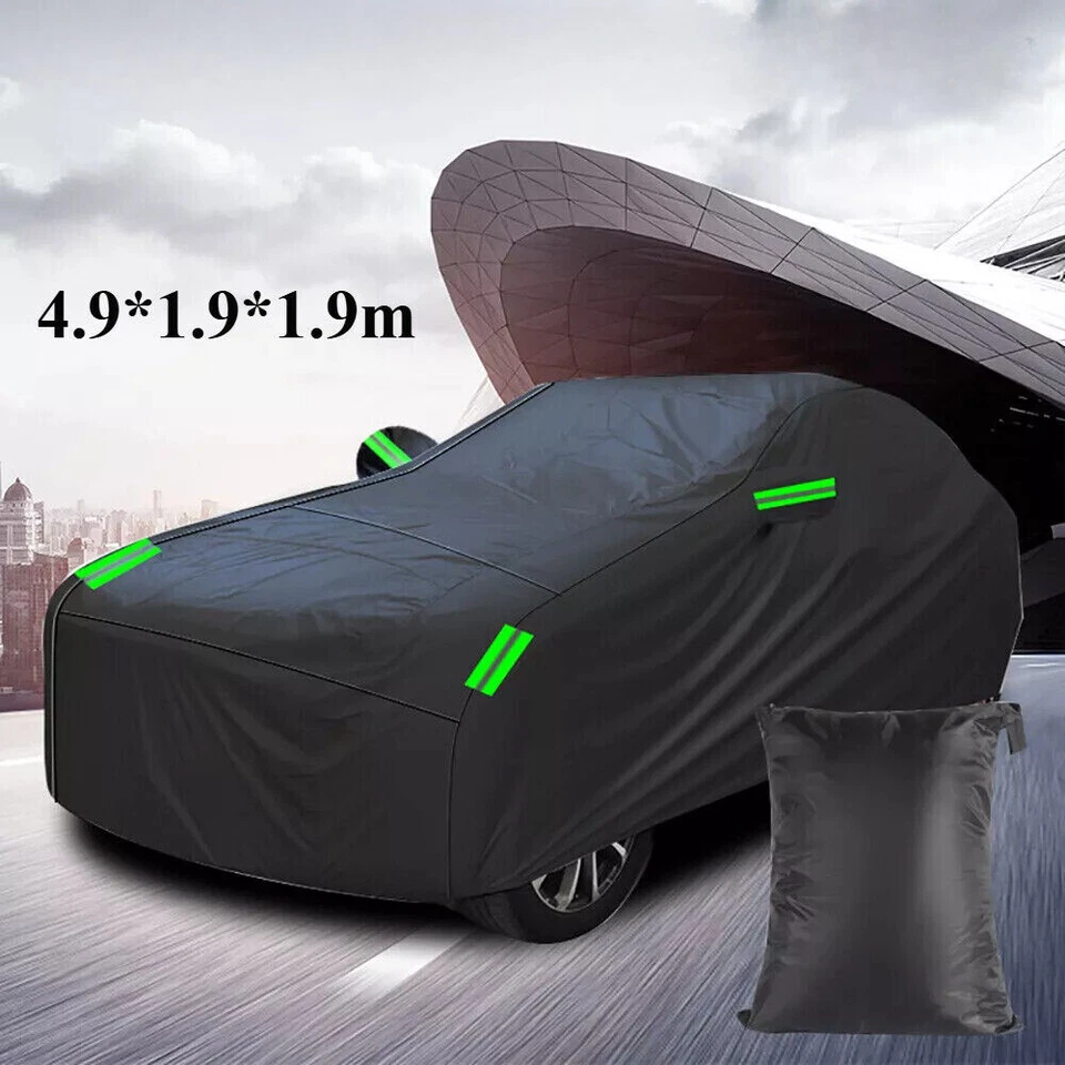 Full Car Cover Waterproof All Weather Protection Anti-UV Rain Snow Anti Scratch Foto 3 de 4