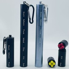 7 Days Metal Pill Box Organizer Waterproof Emergency Medicine Case With Keychain