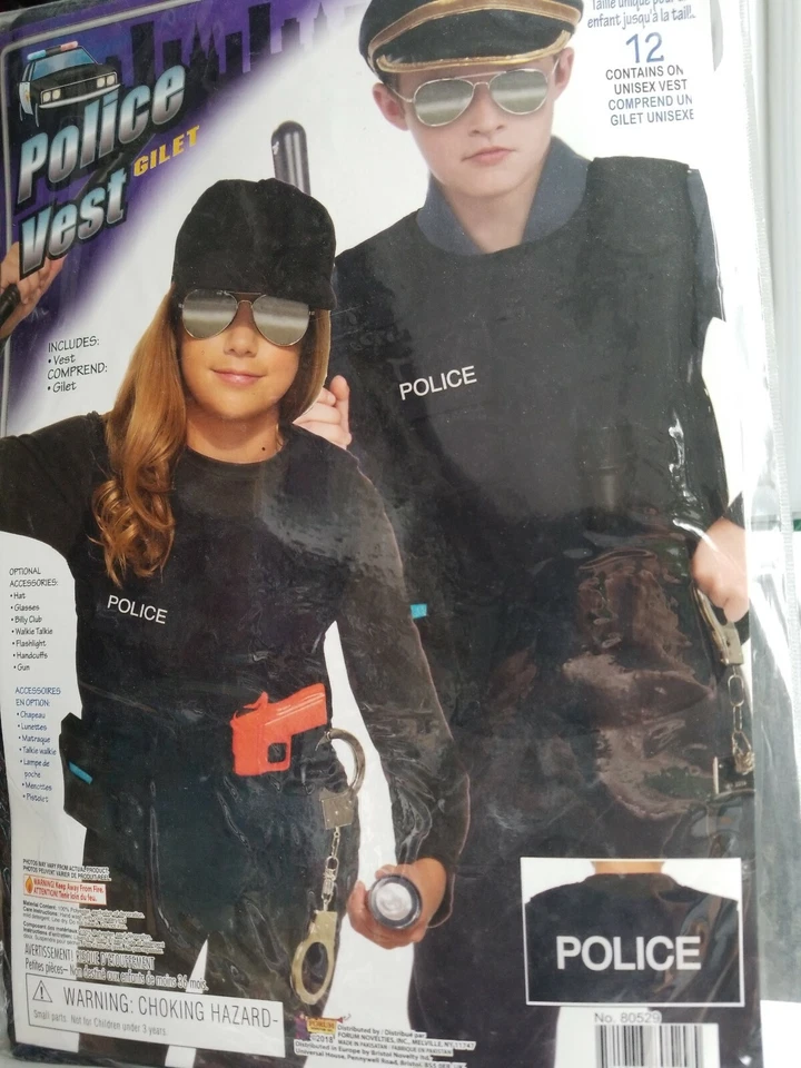 Police Vest Costume child up to sz 12 Forum 50 % off final sale! - Photo 1/1