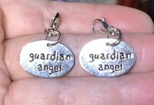 2 Pc Silver Guardian Angel Charm Zipper Pulls & Keychain Add On Clips!!