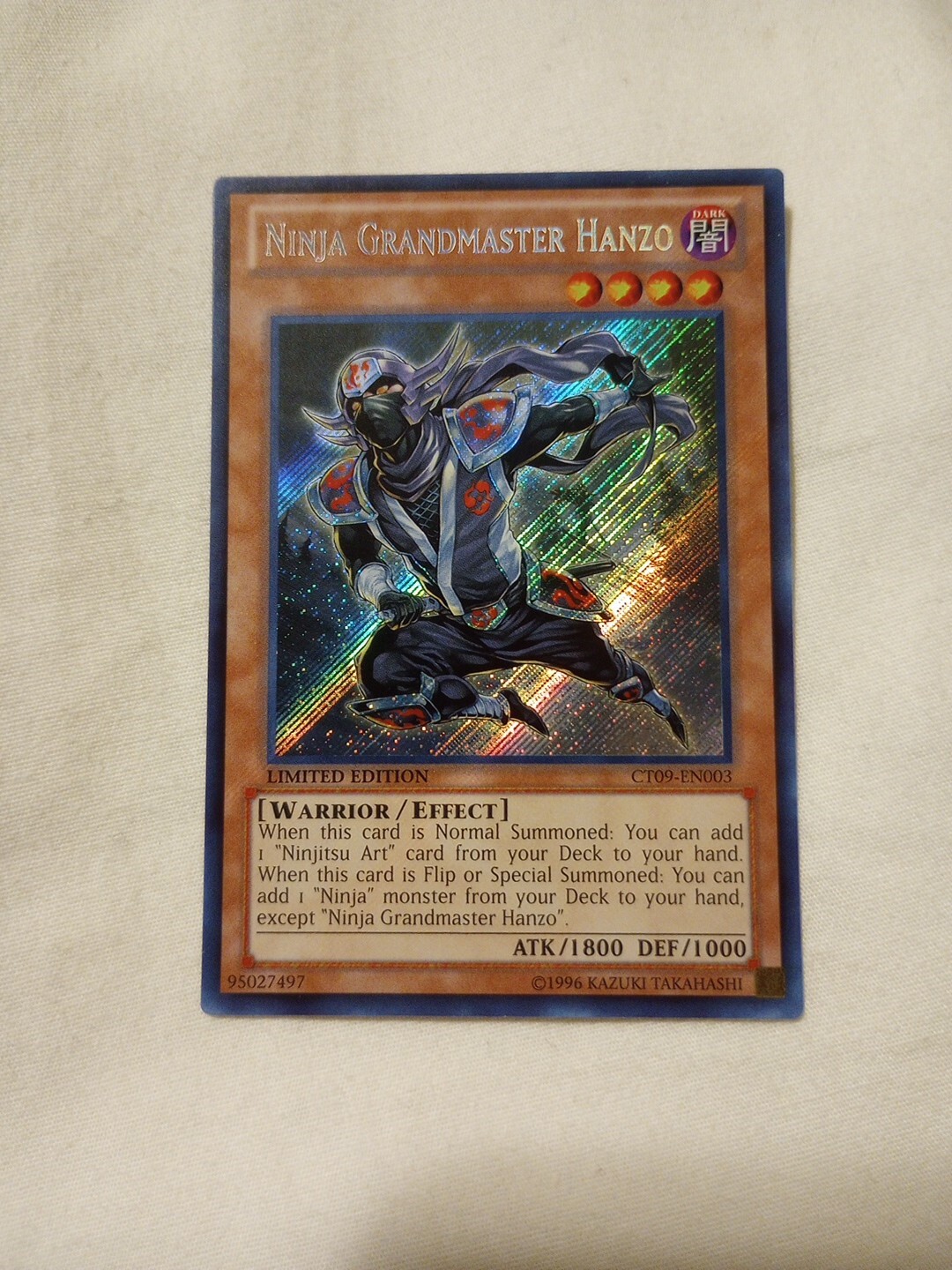 Ninja Grandmaster Hanzo CT09-EN003 Secret Rare Limited Edition  -image