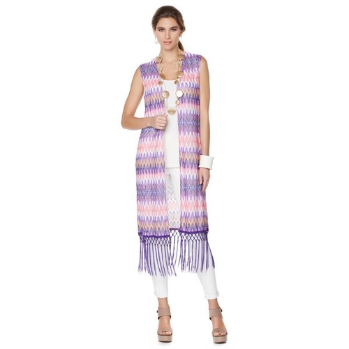 Nikki by Nikki Poulos "Debbie" Vest with Fringe 472219-J (M & 1X) - Picture 2 of 4