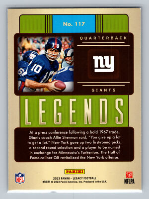 2023 Panini Legacy #117 Fran Tarkenton | eBay