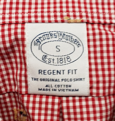 Brooks Brothers Hemd Herren Small Regent Fit Gingham rot bestickt goldener Hund - Bild 4 von 12