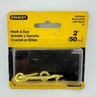 Stanley Latch Hook Eye Solid Brass Latching Doors Gates 2" 75-0620 NEW NOS