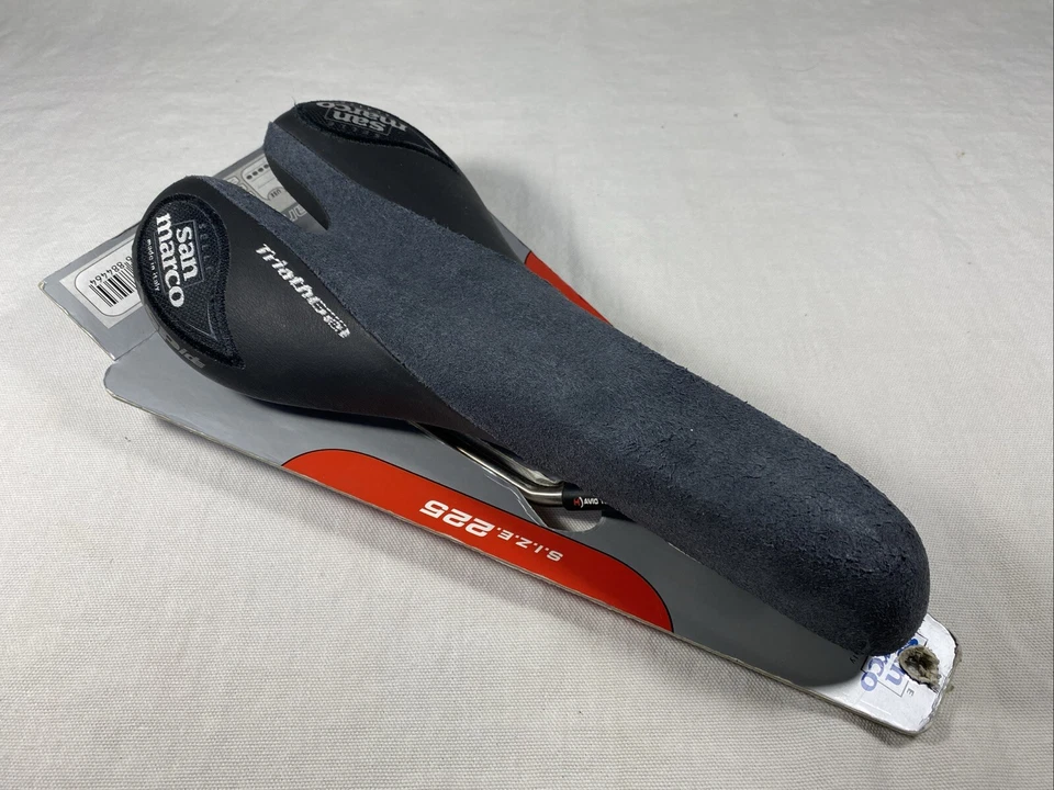 Sillín Selle San Marco Aspide Triathgel blanco y negro, talla 225, hecho en Italia Foto 2 de 4