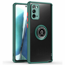 For Samsung Note 20 Rugged Magnetic Ring Case w/ Lens Cover DARK GREEN