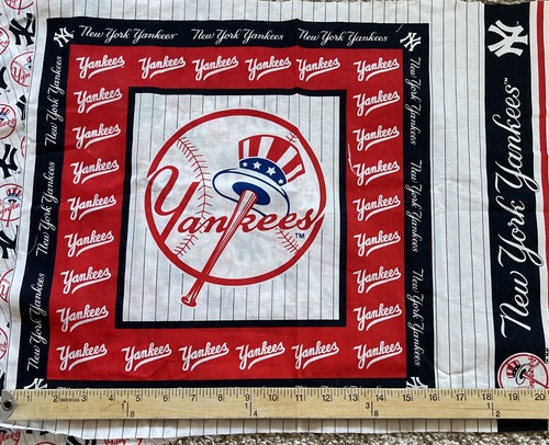 New York Yankees vintage cotton fabric Pillow Panels rare Lot - Picture 2 of 8
