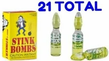 Prank Glass Stink Bombs - Horrible Rotten Egg Smell  (21 VIALS - 7 BOXES of 3 )