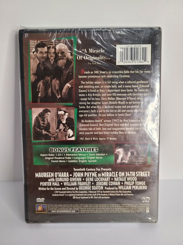 Miracle On 34th Street On DVD With Maureen O'hara Sealed Brand New!!! - Picture 2 of 2