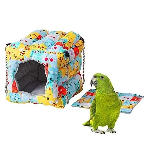 Kintor Warm Bird Nest Snuggle Tent 6.7"x6.7" w Floor Mat Cartoon Cat New Sealed