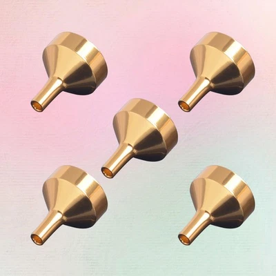 5pcs Mini Golden Metal Funnels for Transferring Perfume Essential Oil - Image 1 of 4