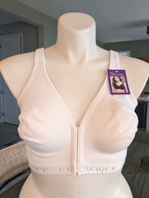 NWT Cacique 42D Cafe Nude Front-Close Cotton No-Wire Bra Seamless