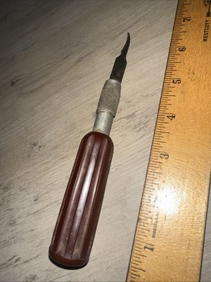 VINTAGE X-ACTO Fixed Blade Carving Whittling Tool Knife Unique Tip Wood Work Etc