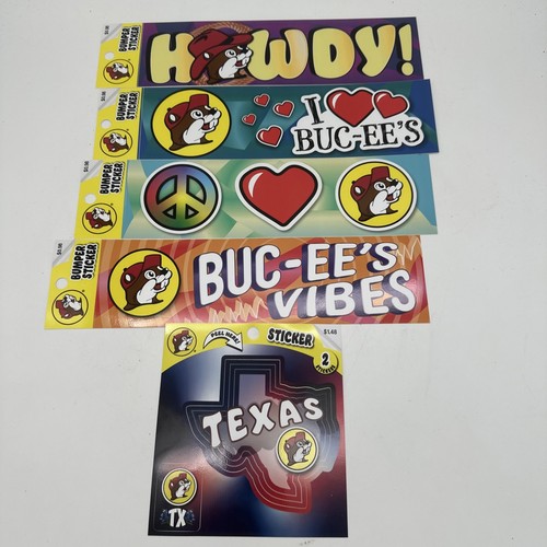 Texas Love Bucees Bumper Stickers- Set Of 5 - 第 1/4 張圖片