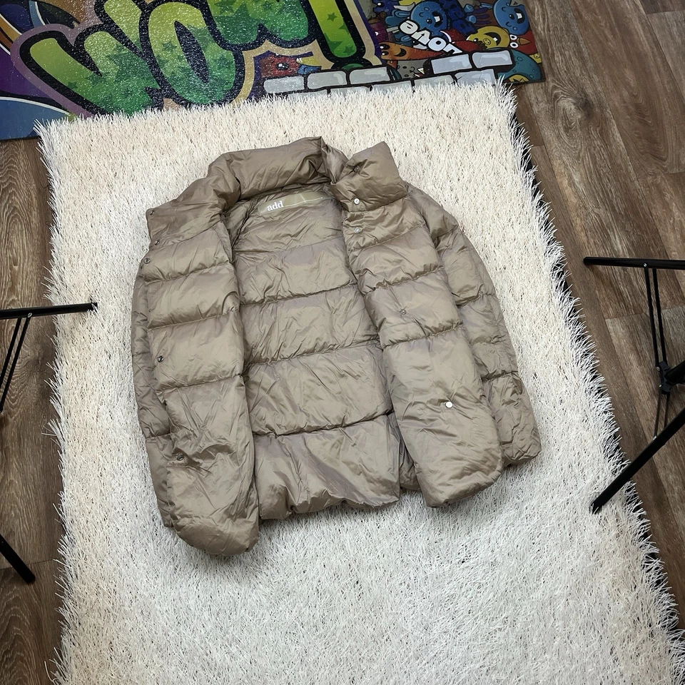 Add down jacket hoodie size 34 women Duck Down Beige waw552 Puffer - Image 3 of 4