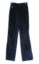 Vintage Polo Ralph Lauren Pants XS Women Midnight Blue Velvet Jeans Flat Front