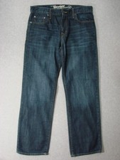 TE11419 OLD NAVY STRAIGHT JEANS 33x32 msr 34"x32" DARK BLUE