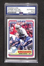 Signed John Johnnie Walton 1984 Topps USFL Rookie Card #82 Autograph RC Auto PSA