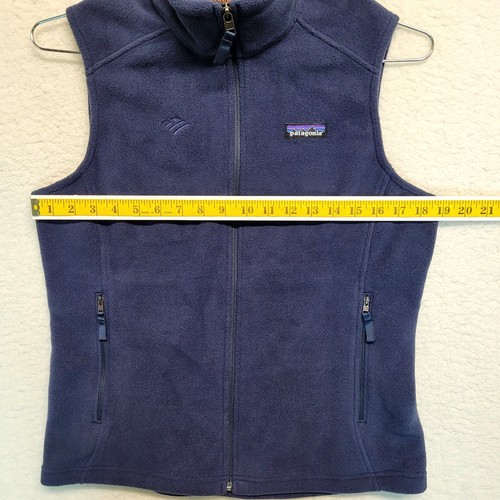 Nuevo con etiquetas Chaleco Patagonia Para Mujer Talla S Azul Marino Cremallera Completa Vellón Exterior Logo BofA - Imagen 12 de 12