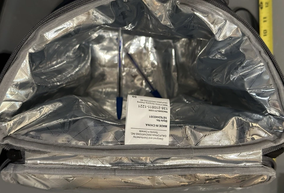 TOMMY BAHAMA Enfriador con Cremallera Mochila Aislada Enfriador 24 Latas Congelación Profunda Gris Azul Foto 2 de 4