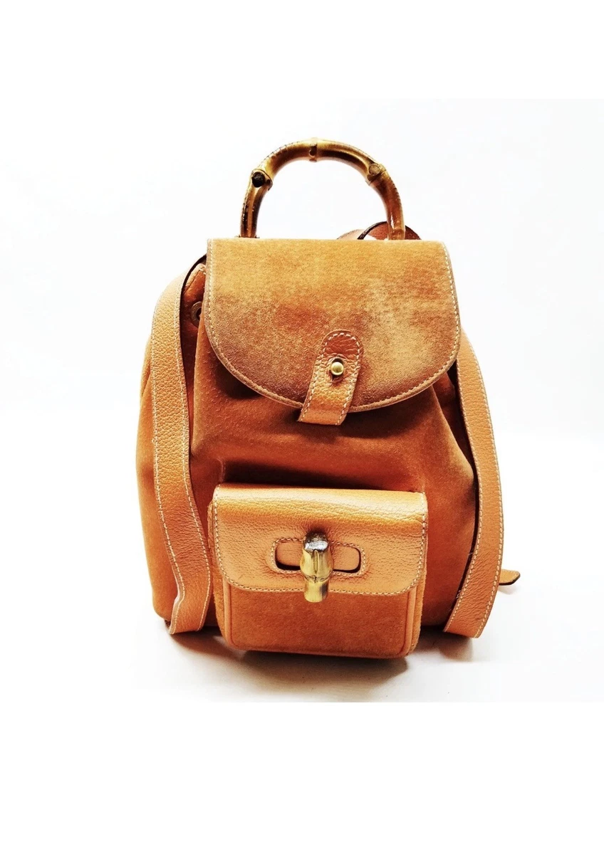 Gucci Bamboo Suede Exterior Backpack Bags & Handbags for Women for