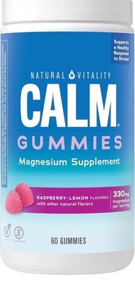 3 PACK Natural Vitality Calm Gummies  Raspberry-Lemon, 60ct Exp 8/31/26+