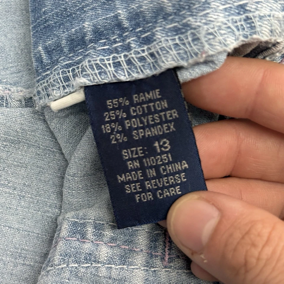 Pantalones Cortos de Jean Angels Denim Y2K Lavado Ligero Puntada con Puños Para Mujer Talla 13 Foto 3 de 4