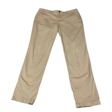 Tommy Hilfiger Women's Chino Pants Size 10 Beige Khaki Cuffed Pockets Slacks