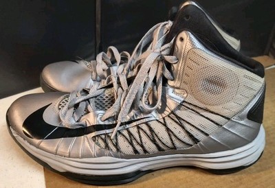 Nike Lunar Hyperdunk Mid Basketball Sneakers US 11.5 Silver Wolf Gray 524934-002