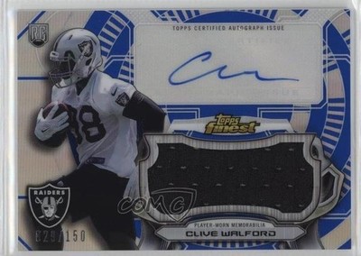 2015 Finest Jumbo Relic Blue Refractor 29/150 Clive Walford Rookie Auto RC ii1