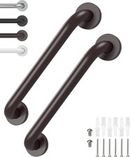 2 Pack 12 Inch Grab Bars for Wall Oil Brown, Safety Shower Grab Bars for Seni...