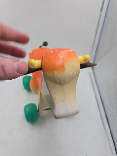 Vintage 1972 Fisher Price Molly Moo Cow Pull Along Toy #132 Wags Tail When Pull - Picture 6 of 10