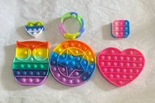 Kids Sensory Fidget Pop-It Owl/Circle/Star/Bracelet/Heart/Square Lot of 6