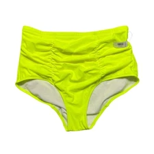 Torrid High-Rise Ruched Bikini Swim Bottom Acid Yellow Size 1 1X NEW
