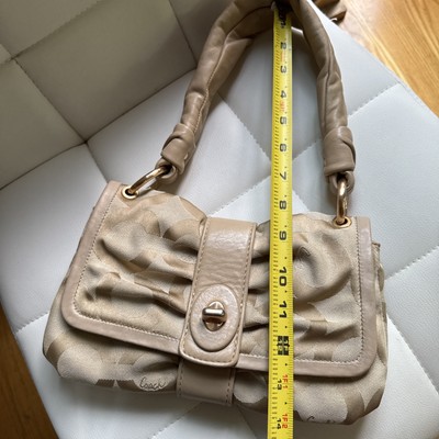 (未使用･未開封品)　My Spanish Coach ar3p5n1 Coach Parker Tan Beige Op Art Jacquard Canvas Leather