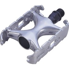 Wellgo LU962 Vintage Road Bike Quill Pedals Silver Toe Clip