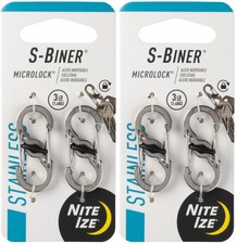 Nite Ize 2-Pack S-Biner MicroLock Stainless Steel Carabiner - S.S. 2-Pack